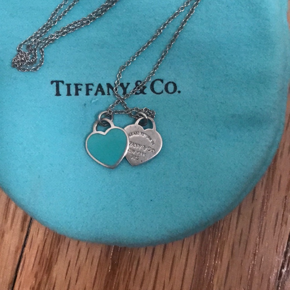 Tiffany & Co. Mini Double Heart Tag Necklace